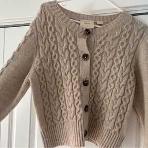 Anthropologie Maeve Taupe Cable Knit Cardigan